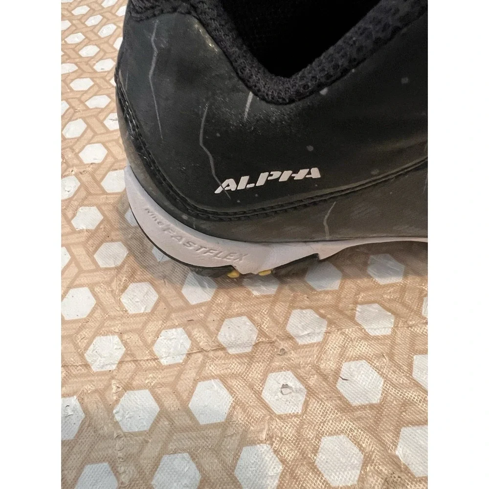 Nike Alpha Fast Flex Black Logo Lace Up  Football Cleats size 3Y